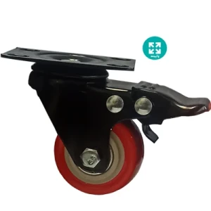 چرخ نارنجی 50 پایه مشکی ورقه ی ترمزدار