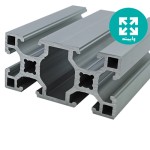 پروفیل آلومینیوم شیاردار صنعتی 40 در 80 سنگین