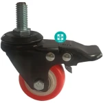 چرخ نارنجی 50 پایه مشکی پیچی ترمزدار