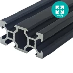 پروفیل آلومینیوم شیاردار صنعتی 20 در 40 مشکی V-SLOT (پروفیل وی اسلات)