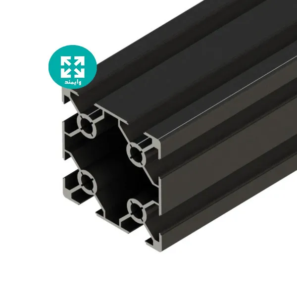 پروفیل شیاردار صنعتی 40 در 40 هشت شیارمشکی شیار6 